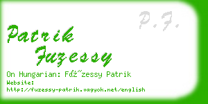 patrik fuzessy business card